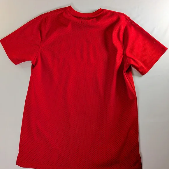 Stussy Mesh T-Shirt Men's S Red White City Logo Streetwear Jersey Tee - Picture 7 of 7